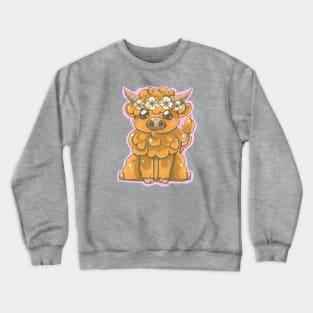 Highland Cow with Flowers! Crewneck Sweatshirt